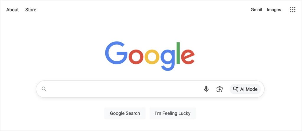 Google homepage.