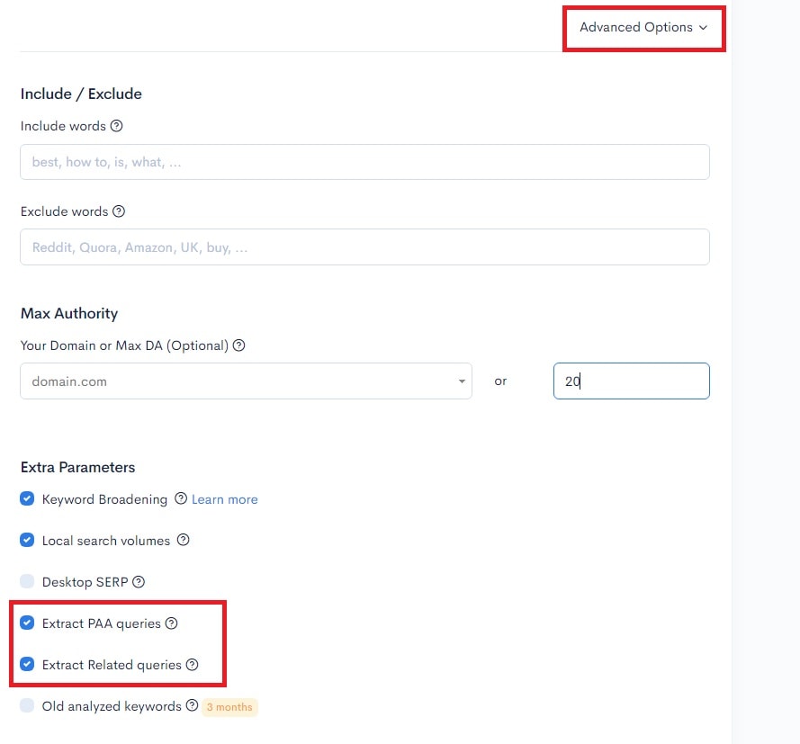A screenshot of the syncing settings in a Symfony account with Mangools.