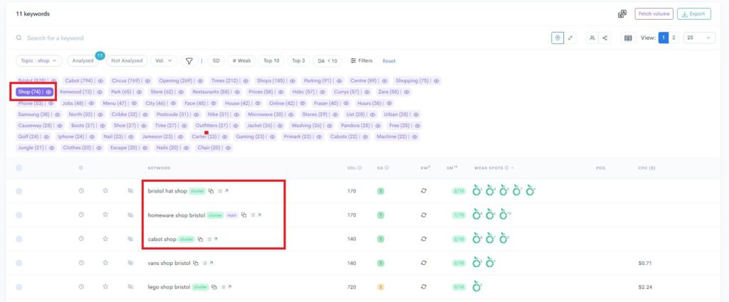 A screenshot of a Google Analytics dashboard showcasing the use of LowFruits extraction features.